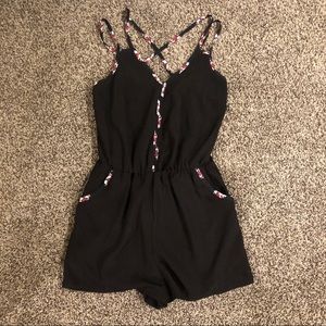 Target Cross strap back romper - black